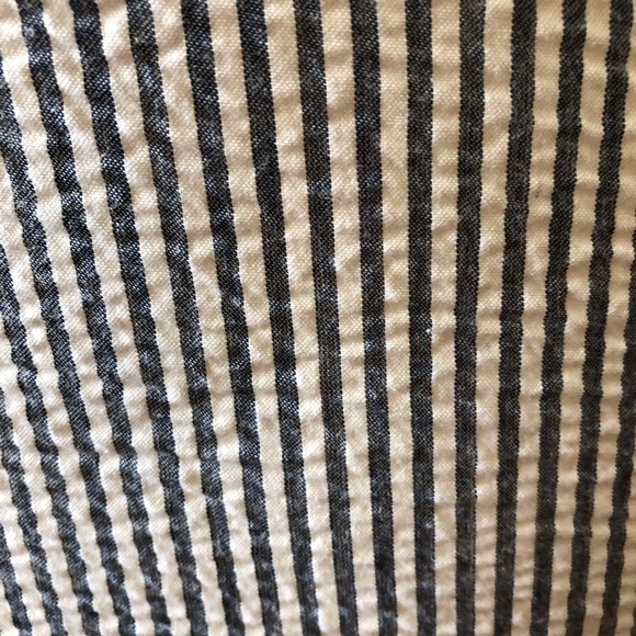 Navy & white striped seersucker whale X-large tote travel bag - Picture 7 of 7